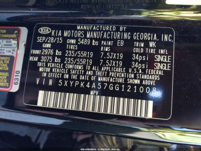 2016 KIA SORENTO 5XYPK4A57GG121008 Photo 8