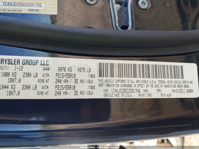 2012 JEEP COMPASS 1C4NJDCB5CD591706 Photo 8