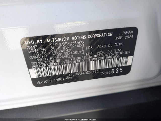 2024 MITSUBISHI OUTLANDER JA4J3WA84RZ055606 Photo 8