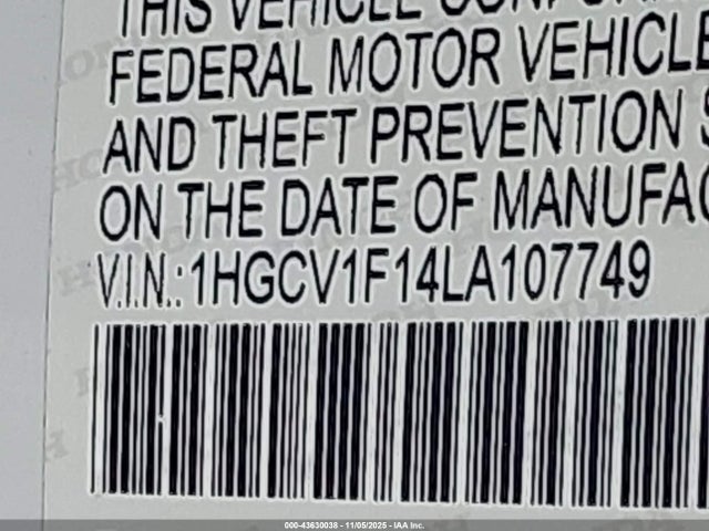 1HGCV1F14LA107749 Honda ACCORD LX