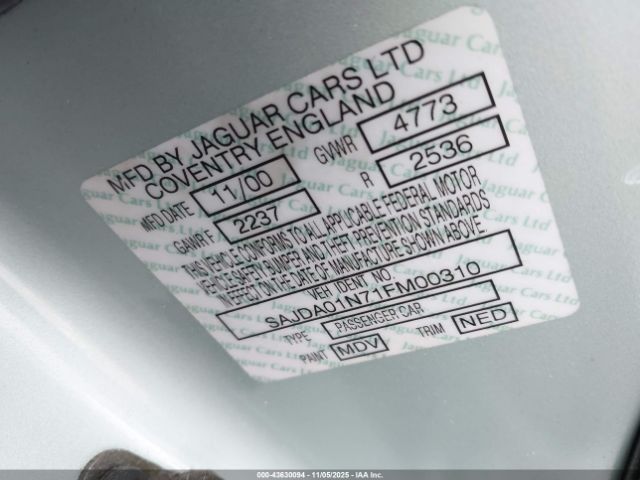 2001 JAGUAR S-TYPE SAJDA01N71FM00310 Photo 8