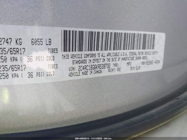2019 CHRYSLER PACIFICA 2C4RC1BG6KR539732 Photo 8