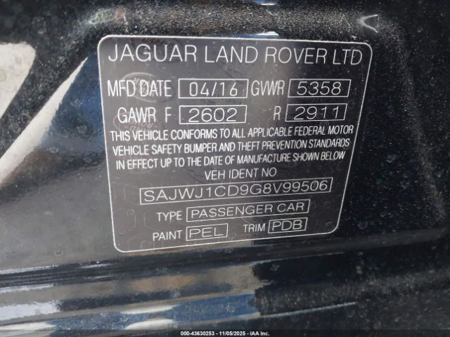 2016 JAGUAR XJ SAJWJ1CD9G8V99506 Photo 8