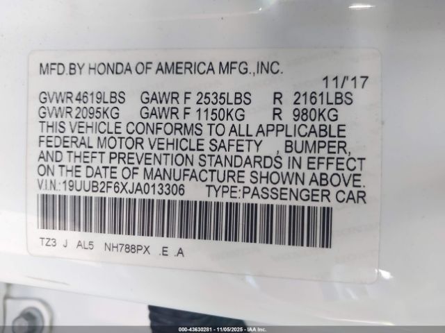 2018 ACURA TLX 19UUB2F6XJA013306 Photo 8