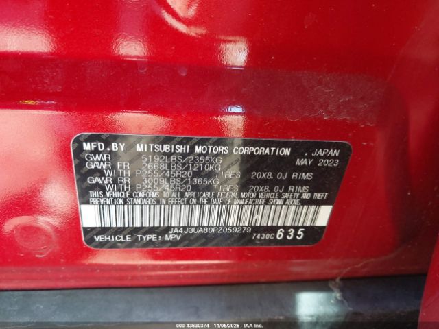 2023 MITSUBISHI OUTLANDER JA4J3UA80PZ059279 Photo 8