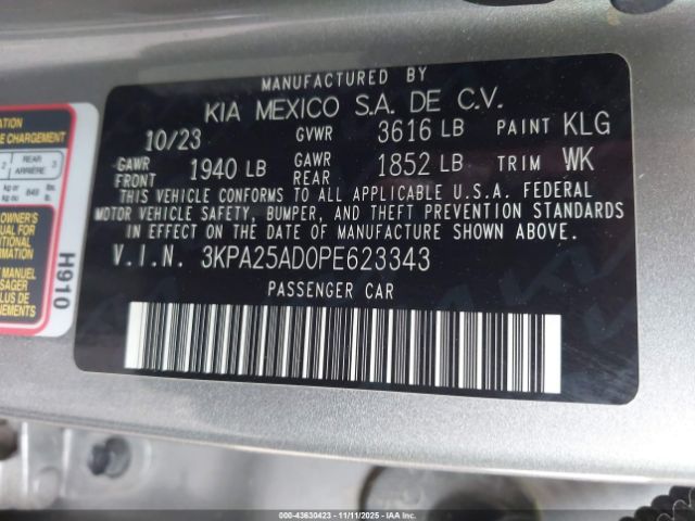 2023 KIA RIO 5-DOOR 3KPA25AD0PE623343 Photo 8