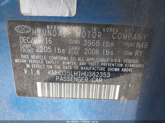 KMHD35LH1HU382353 Hyundai ELANTRA GT