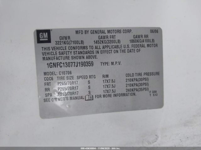 2007 CHEVROLET TAHOE 1GNFC13077J190359 Photo 8