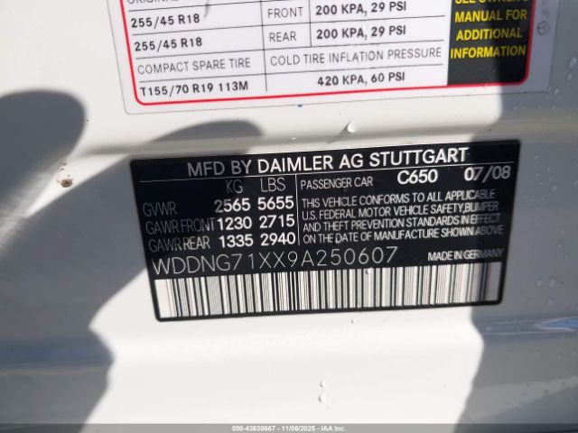 2009 MERCEDES-BENZ S 550 WDDNG71XX9A250607 Photo 8