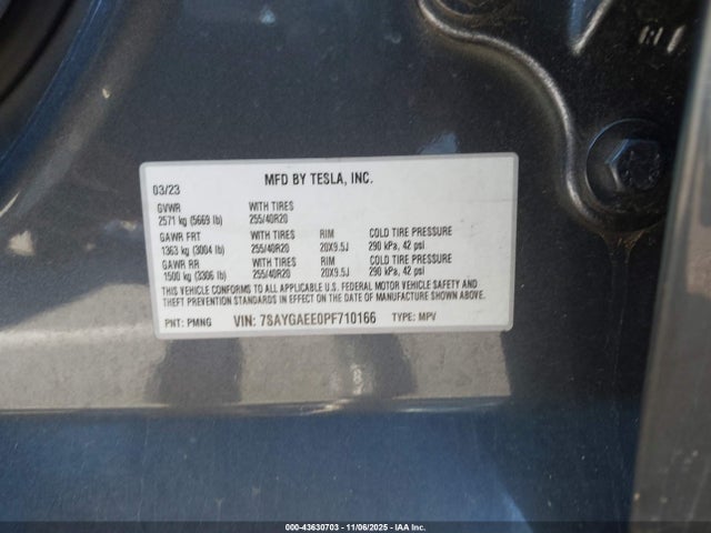 2023 TESLA MODEL Y 7SAYGAEE0PF710166 Photo 8