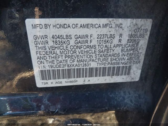 2019 ACURA ILX 19UDE2F8XKA012831 Photo 8