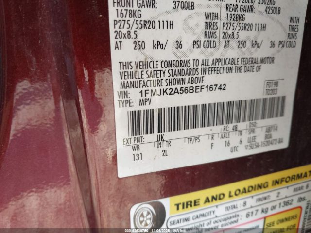 2011 FORD EXPEDITION EL 1FMJK2A56BEF16742 Photo 8