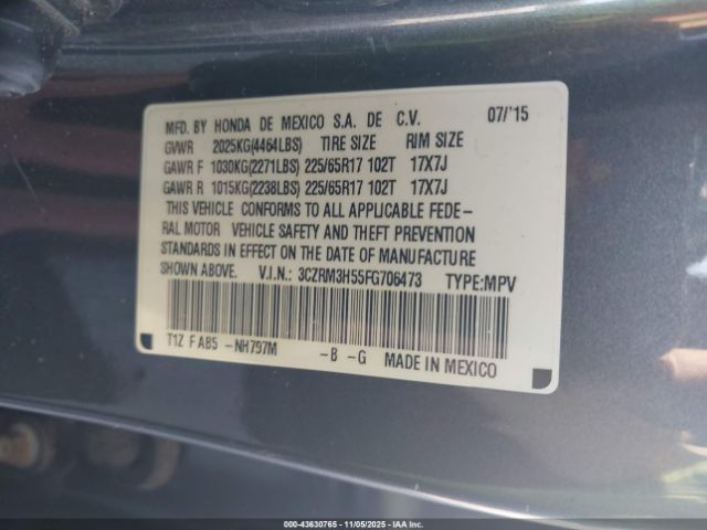 2015 HONDA CR-V 3CZRM3H55FG706473 Photo 8