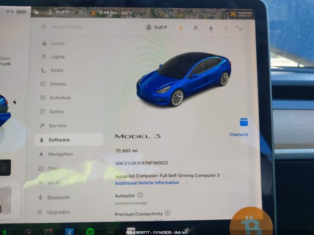 2022 TESLA MODEL 3 5YJ3E1EA7NF190832 Photo 6