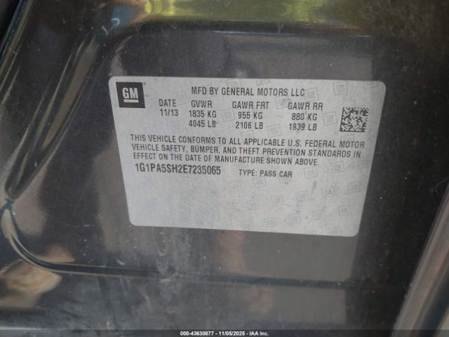 2014 CHEVROLET CRUZE 1G1PA5SH2E7235065 Photo 8