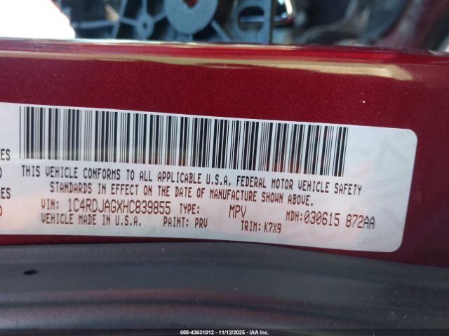 2017 DODGE DURANGO 1C4RDJAGXHC839855 Photo 8