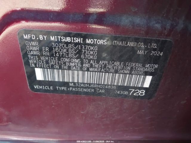 2024 MITSUBISHI MIRAGE ML32AUHJ6RH014836 Photo 8