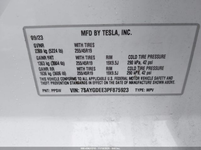 2023 TESLA MODEL Y 7SAYGDEE3PF875923 Photo 8