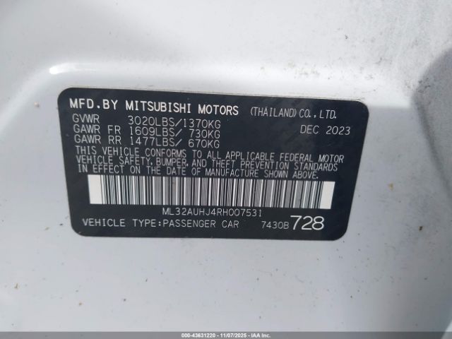 2024 MITSUBISHI MIRAGE ML32AUHJ4RH007531 Photo 8