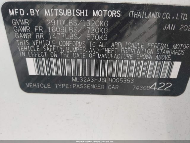 2020 MITSUBISHI MIRAGE ML32A3HJ5LH005353 Photo 8