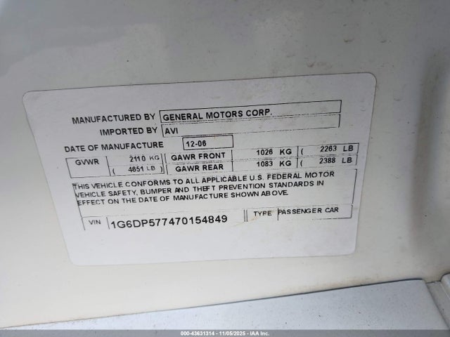 2007 CADILLAC CTS 1G6DP577470154849 Photo 8