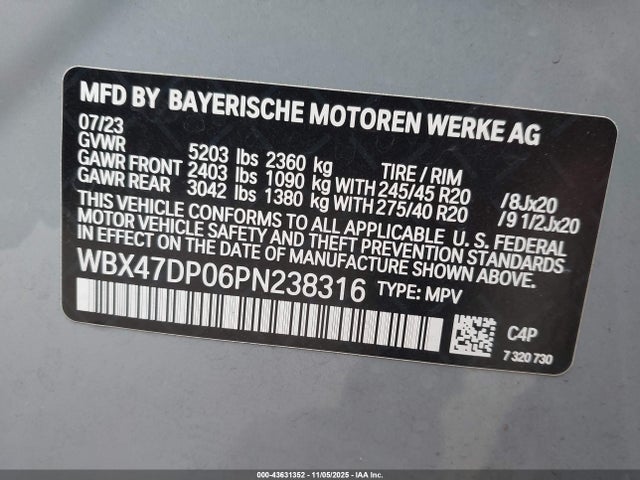 WBX47DP06PN238316 BMW X3 Sdrive30i