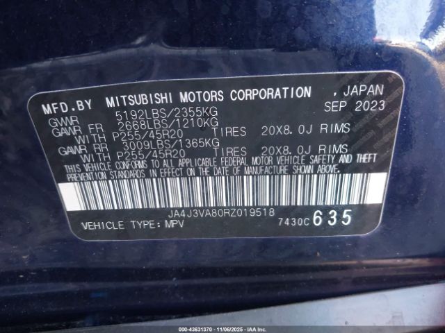 2024 MITSUBISHI OUTLANDER JA4J3VA80RZ019518 Photo 8