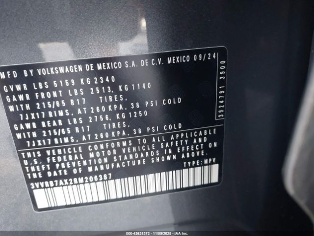 2024 VOLKSWAGEN TIGUAN 3VVRB7AX2RM206387 Photo 8