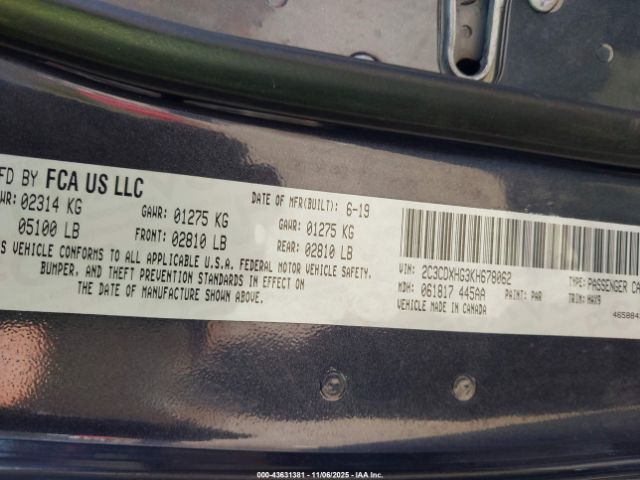 2019 DODGE CHARGER 2C3CDXHG3KH678062 Photo 8