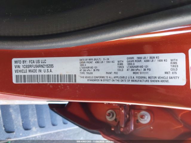 2024 RAM 1500 1C6SRFU94RN215205 Photo 8