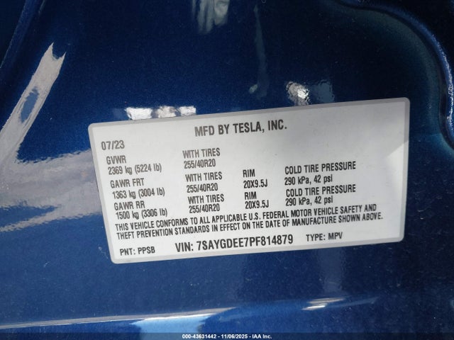 2023 TESLA MODEL Y 7SAYGDEE7PF814879 Photo 8