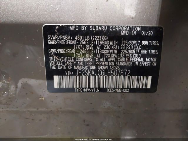 2020 SUBARU FORESTER JF2SKAJC6LH507672 Photo 8