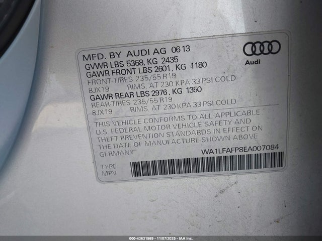 2014 AUDI Q5 WA1LFAFP8EA007084 Photo 8