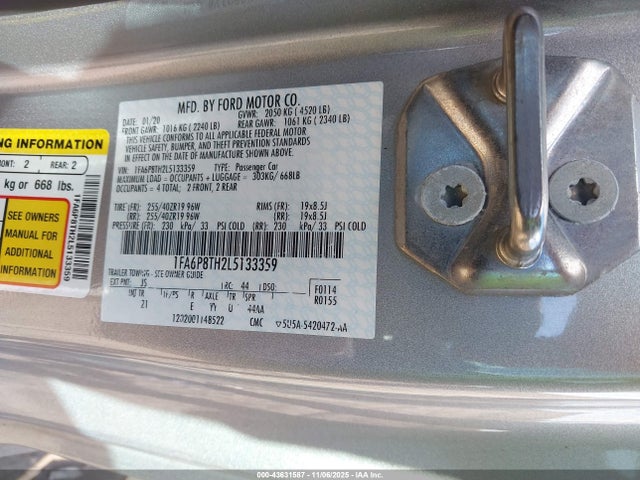 2020 FORD MUSTANG 1FA6P8TH2L5133359 Photo 8