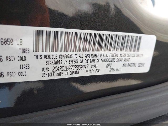 Продаж на аукціоні авто 2012 Chrysler Town & Country Touring, vin: 2C4RC1BG7CR350847, номер лоту: 43631659