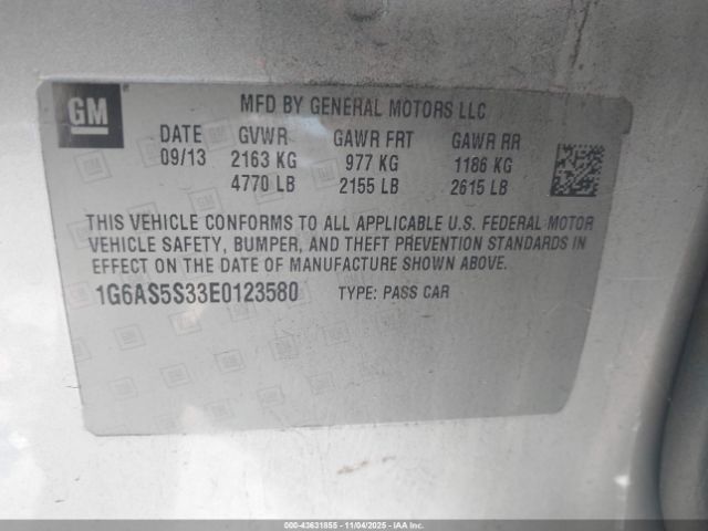 2014 CADILLAC CTS 1G6AS5S33E0123580 Photo 8