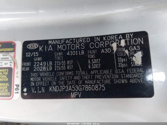 2016 KIA SOUL KNDJP3A53G7860875 Photo 8
