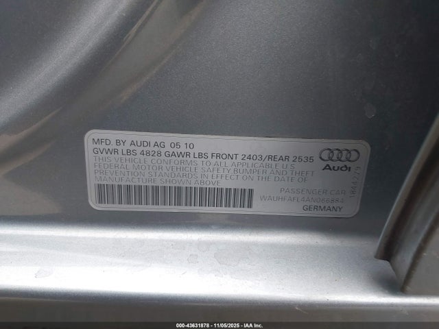 2010 AUDI A4 WAUHFAFL4AN066884 Photo 8
