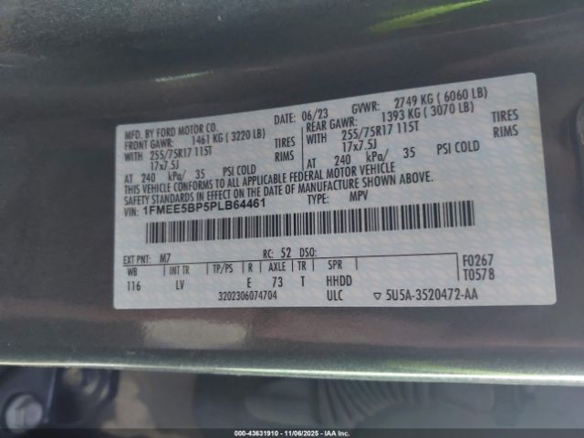 2023 FORD BRONCO 1FMEE5BP5PLB64461 Photo 8