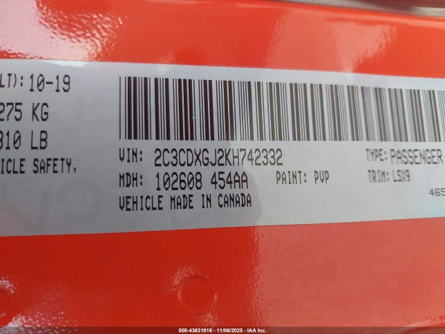 Dodge Charger 2019 2C3CDXGJ2KH742332 Image 9