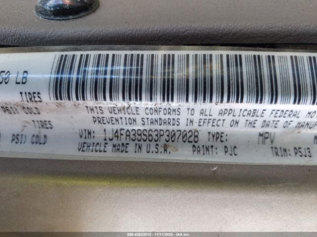 2003 JEEP WRANGLER 1J4FA39S63P307028 Photo 8