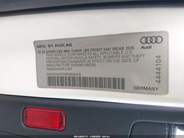 2024 AUDI A4 WAUEAAF4XRN005478 Photo 8