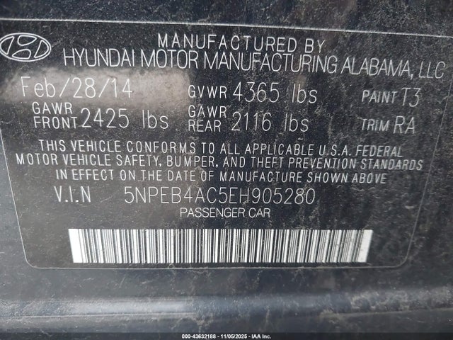 Hyundai SONATA GLS 2014 5NPEB4AC5EH905280 Image 9