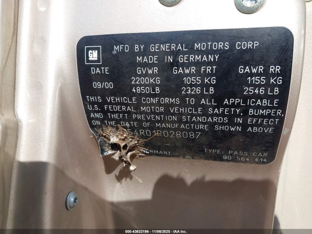 2001 CADILLAC CATERA W06VR54R01R028087 Photo 8