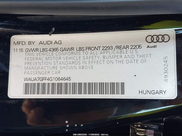 2016 AUDI A3 WAUA7GFF4G1064645 Photo 8