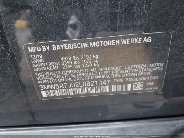 2020 BMW 330I 3MW5R7J02L8B21347 Photo 8