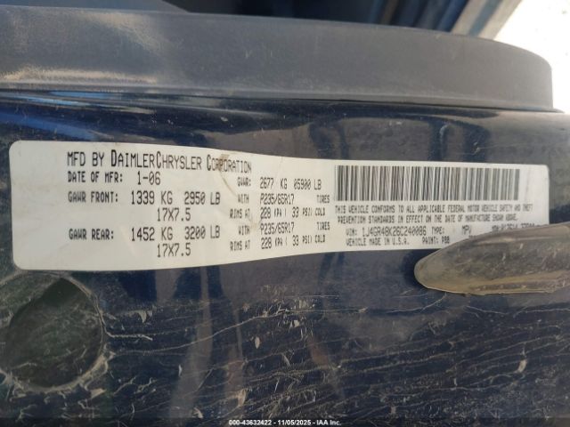 2006 JEEP GRAND CHEROKEE 1J4GR48K26C240086 Photo 8