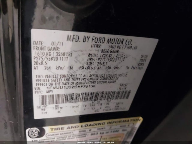 2011 FORD EXPEDITION 1FMJU1J52BEF26138 Photo 8