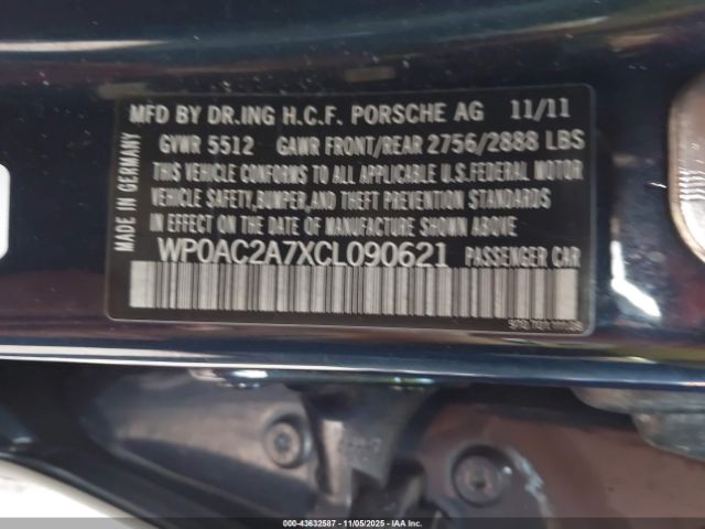 2012 PORSCHE PANAMERA WP0AC2A7XCL090621 Photo 8