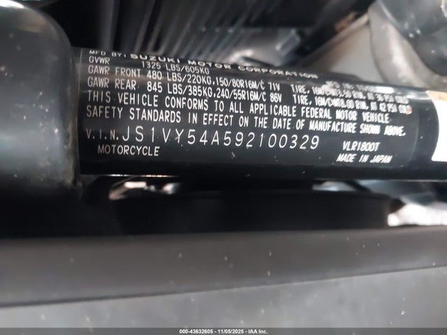 Продаж на аукціоні авто 2009 Suzuki Vlr1800, vin: JS1VY54A592100329, номер лоту: 43632605
